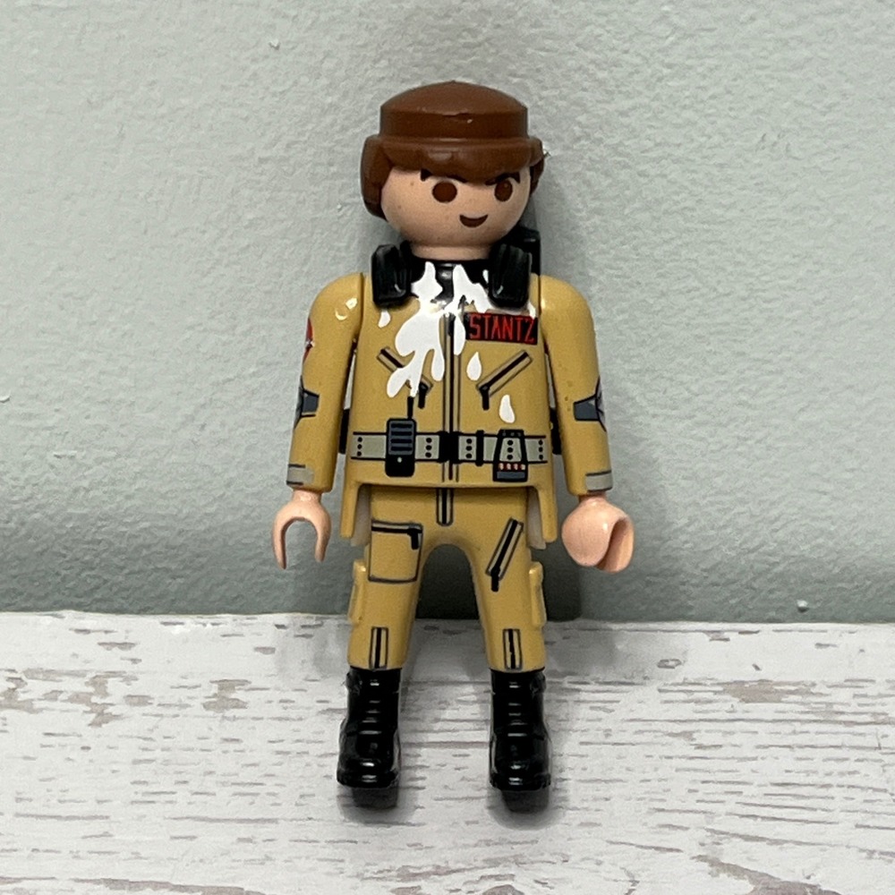 Playmobil Ghostbusters Ray Stantz Action Figure Tan Jumpsuit Proton Pack Slime